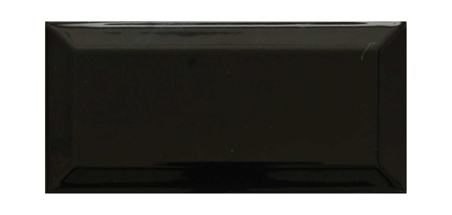 Metro Mini Gloss Black Bevelled 150mm x 75mm